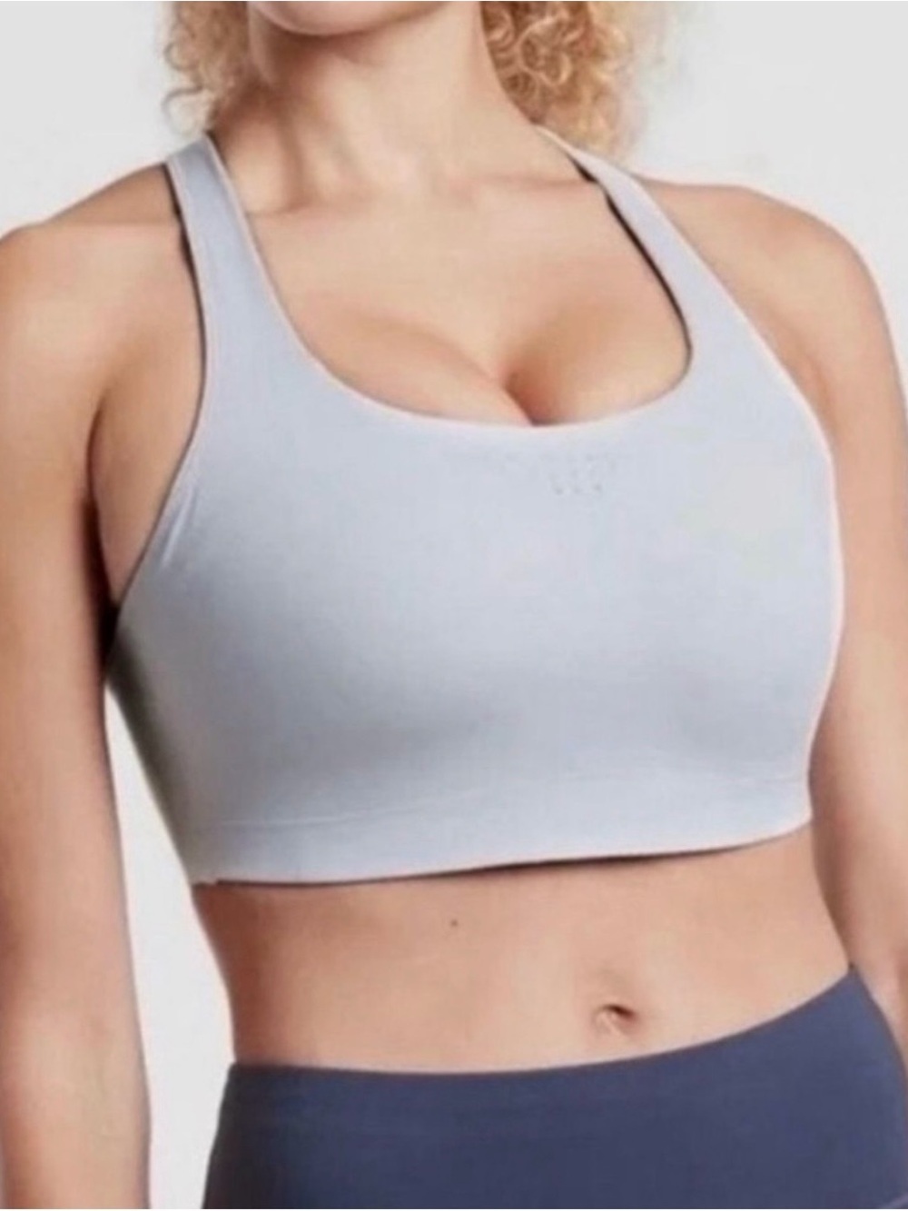 Athleta Phenomena Ice Blue High Impact Adjustable Sports Bra Size 34DD